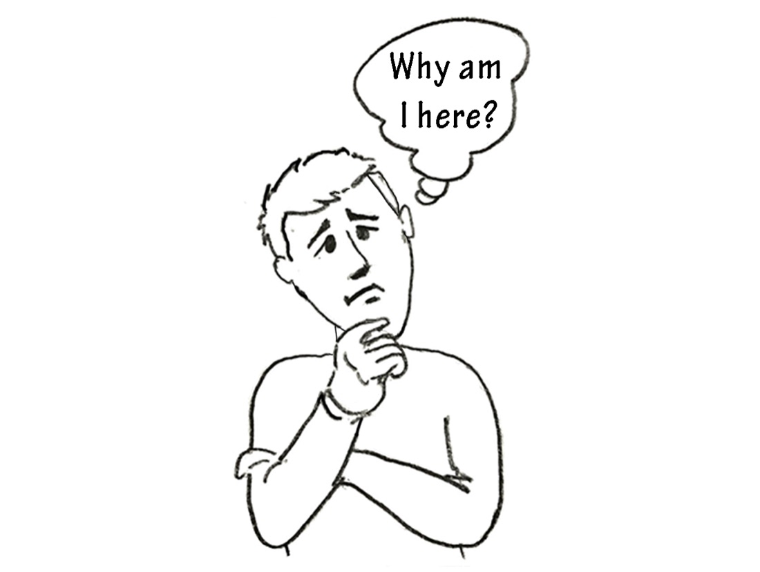 A young man deep in thought, wondering 'why am I here?'